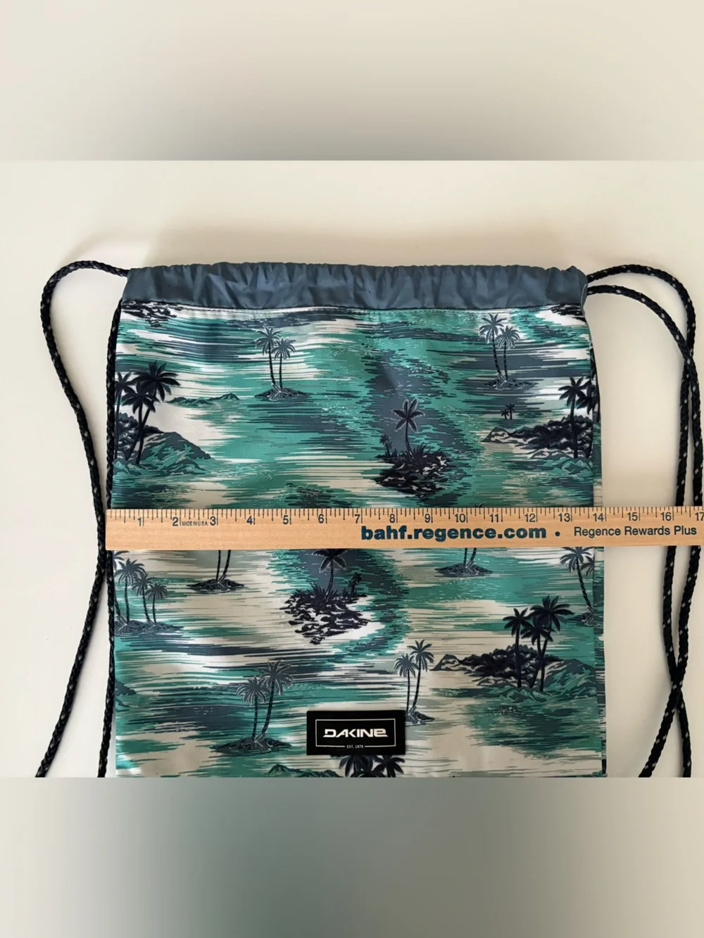 Dakine Teal, Navy & White Palm-Print Kids Swim Sack